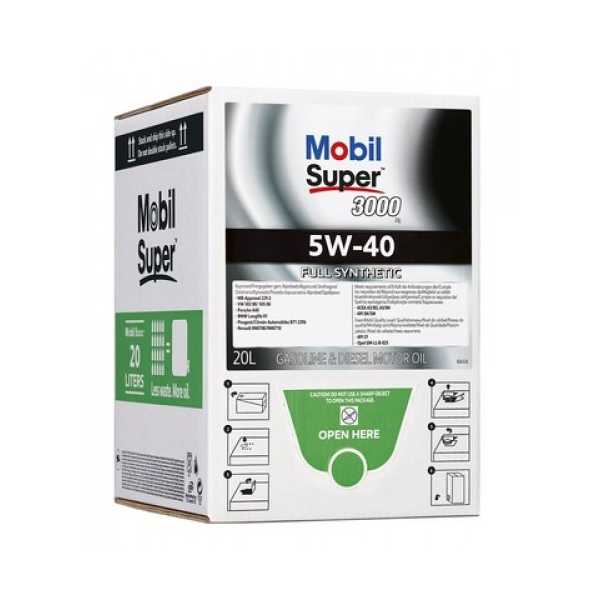 MOBIL SUPER 3000X1 5W-40 BAG-IN-BOX-20 L 153734 variklio alyva, tepalas varikliui Nr1